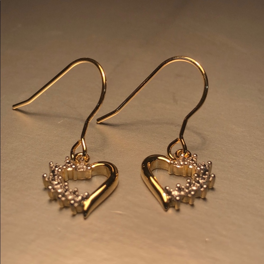 Earrings18 Gold over brass ,diamond accents